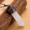 Bivei Retro Antique Brass Chakra Necklace Hexagonal Prism Gemstone Quartz