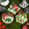 WEBEEDY 3 Sets Miniature Mushroom Zen Garden Set, Sand Craft