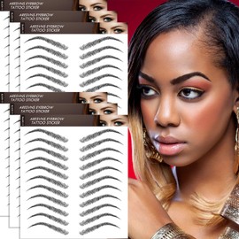 Aresvns Eyebrow Tattoo Sticker 66 Pairs! Newly Improved 4D Black Fake Eyebrows Waterproof and Long-Lasting 3-5 Days,Suitable Sizes,Popular Eyebrow Shape, Eyebrow Transfers Sticker