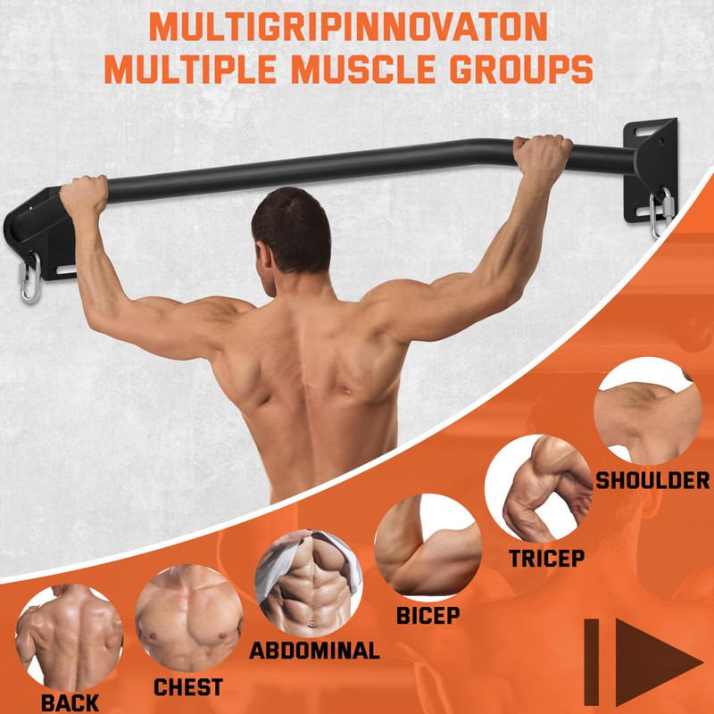 HWOOUSA Pull Up Bar Wall Mounted-Heavy Duty Joist Mounted Pull