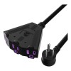 Cable De Extensión Kxable 20ft 3 Salidas 12awg Negro