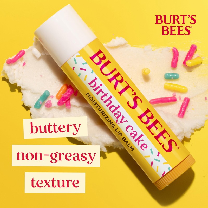 Burt's Bees Lip Balm Birthday Cake, Moisturising Lip Balm With