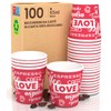 LoveRedCUP 100 Paper Coffee Cups 65ml Eco Friendly Biodegradable Disposable