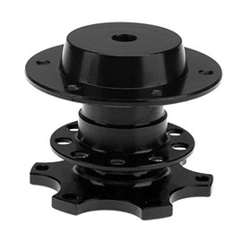 FireAngels Universal Steering Wheel Snap Off Quick Release Hub Adapter Boss Kit With 6-hole Steering Wheel Hub (Black)