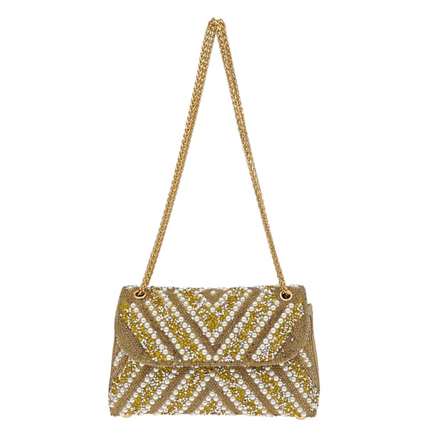 COOLOYA Women's Rhinestone Evening Clutch Purse Pearl Wedding Bag Crossbody