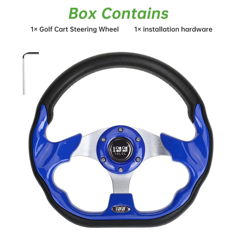 10L0L Golf Cart Steering Wheel, Universal Design Fit for Yamaha,