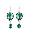 Natural Malachite Earrings 925 Silver Overlay handmade Dangle Earrings for
