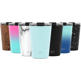 Simple Modern Classic - Vaso de agua con tapa transparente y tapa abatible de acero inoxidable para café helado, vaso de viaje, 12 onzas, mar