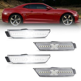 StylinPro White LED Side Marker Lights for 2010-2015 Chevy Camaro, X-Style