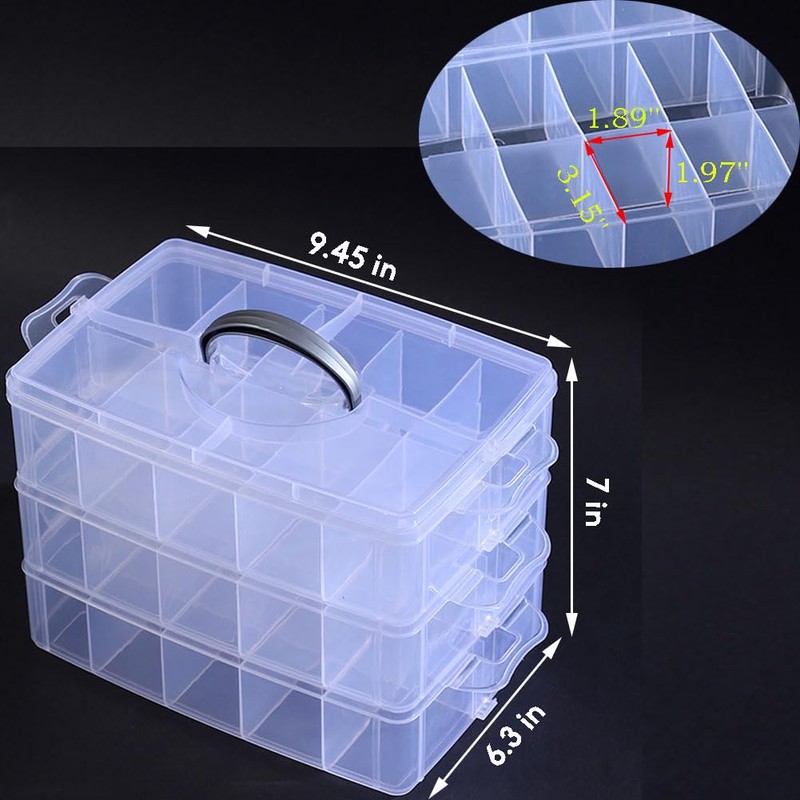 HomDSim Washi Tape Box Organizer Storage,Divider Closet Container,with 30 Adjustable