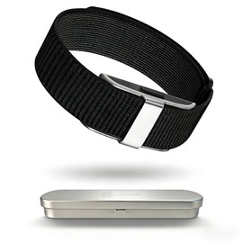 Luxe Louise Nylon Replacement Strap Compatible with Hume Band, Nylon Loop Breathable Adjustable Sport Wristband for Men Women, Soft Woven Fitness Tracker Band (Black)