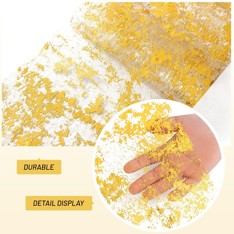 9FT Glitter Gold Table Runner 11 Inches Wide Thin Metallic