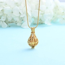QGJNSGC Urn Necklace Openwork Teardrop Urn Locket Ash Necklace Memorial Jewellery Cremation Jewellery Funeral Keepsake Jewellery Ash Holder, Stainless Steel