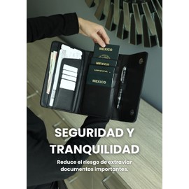 Portapasaporte Familiar Personalizado – Cartera para 5 Pasaportes, Visas, Boletos y Dinero – Porta Pasaporte para Familias – Cartera de Viaje Para Guardar Pasaportes - Organizador De Documentos Viaje.