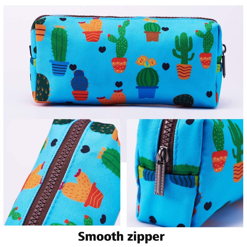 Cactus Pencil Case Students Canvas Pen Bag Pouch Stationary Case