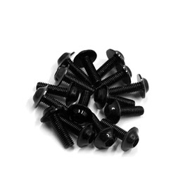 Motoforti 15pcs M6 x 20mm Motorcycle Hexagon License Plates Bolts Screws Black Long-lasting