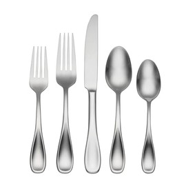 Oneida H221045AL20 Brushed Satin Voss 45 Piece Everyday Flatware Set, Service For 8