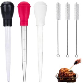 Meat Syringe 6-Piece Set, Roasting Syringe, Turkey Baster, Includes Cleaning Brush, Turkey Baster Pipette, Marinade Syringe, Suitable for Pork, Beef, Chicken, Poultry, Fish