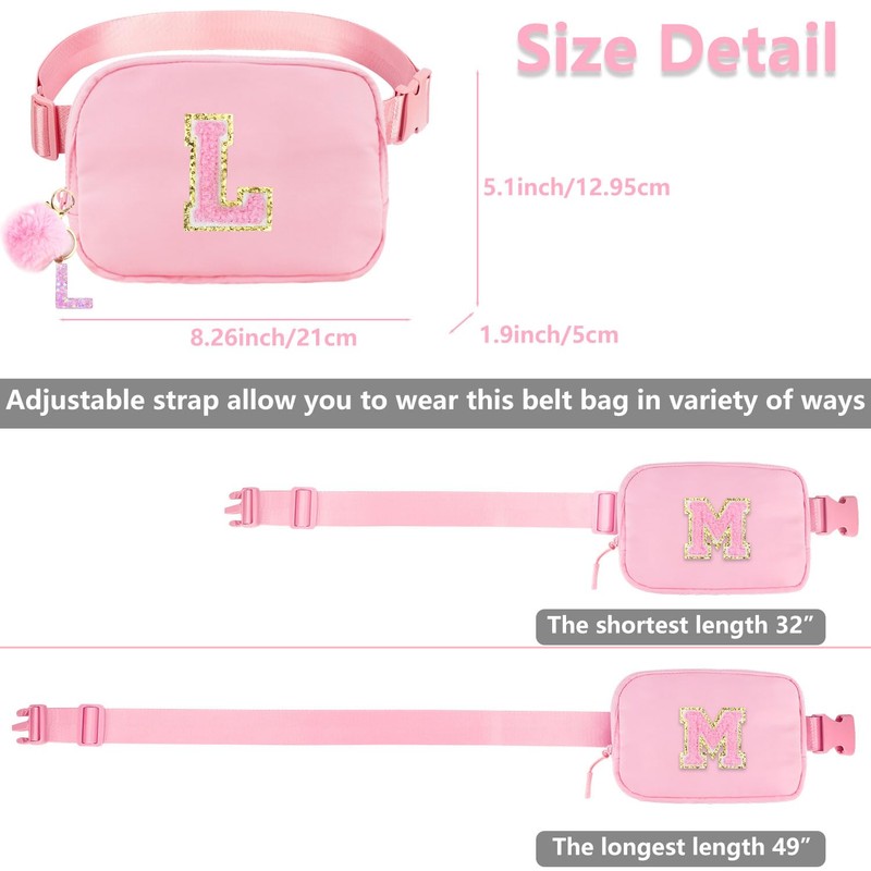 Belt Bag Fanny Pack for Girls - Initial Crossbody Bag
