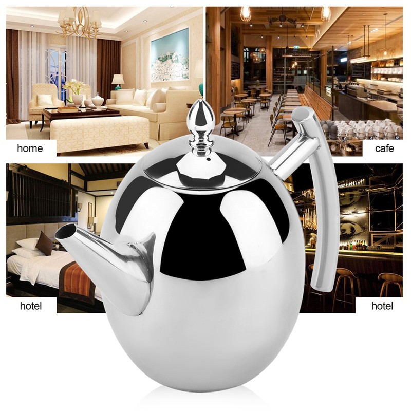 Stainless Steel Teapot Tea Coffee Water Kettle Container with Removable