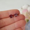 Designs by Nature Gems Raw Ruby Stud Earrings in Sterling