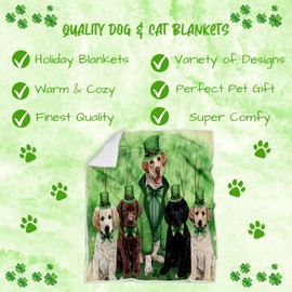 Doggie of the Day Labrador Retriever Dogs - St. Patricks Day Irish Family - Soft Lightweight Breathable - Fleece, Sherpa & Tasseled Woven Durable Throw Blanket for Bed, 50x60 Woven BLNKTNC00497