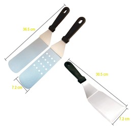 Spatula Grill Spatula Set Made of Stainless Steel Robust and Stable Burger Spatula Grill Cutlery Set Shovels Scraper for Plancha Teppanyaki