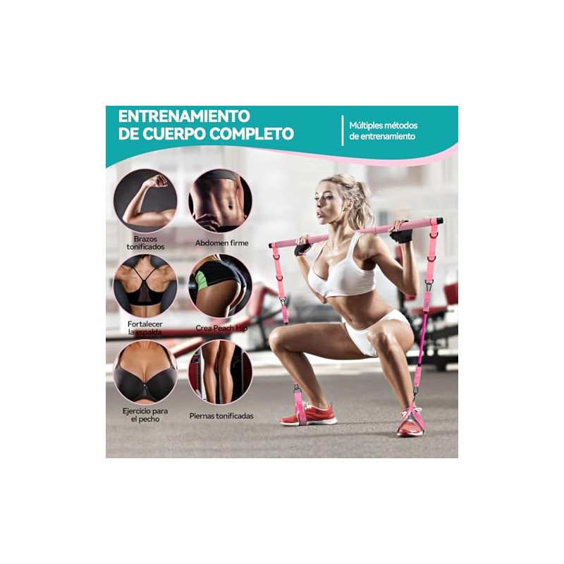 Kit de Pilates con Barra y Bandas de Resistencia, Ideal