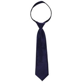 American Exchange Big Boys' Solid Zipper Tie, Navy, 14 Inch
