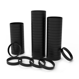 YalsFTY Silicone Rubber Wristbands for Events – 50 Count – Waterproof ID Rubber Bracelets (Black)