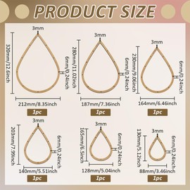 FINGERINSPIRE 6PCS Stained Glass Teardrop Layout Frame 6 Sizes Glass Maker Templates MDF BurlyWood Color Sheet Boards for Stained Glasses Teardrop Shape Making Tool for DIY Crafts Handwork Project