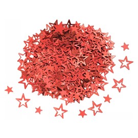 ALEGRE® Pack of 500 Christmas Confetti Red Stars, Glitter Decoration Christmas Table Decoration, Decorative Stars Confetti Christmas Table Decoration, Glitter Stars Confetti Birthday, Wedding, New