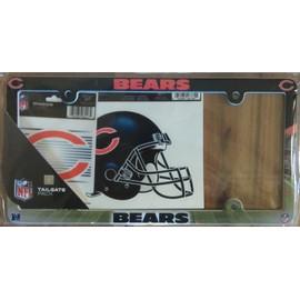Chicago Bears Football Sport License Plate Frame Window Cling Decal Tailgate Kit
