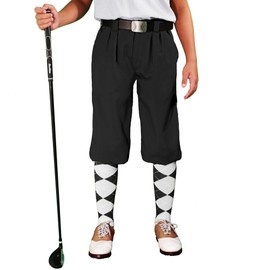 Golf Knickers - 'Par 3' Youth Black Microfiber - M 10-12 (26")