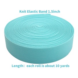 1.5 inch Turquoise Wide Elastic Band for Sewing 10 Yards Double-Side Twill Woven Elasitc Stretch Heavy Knit Elastic Waistband for Pants Wigs DIY Crafts & Projects