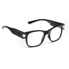 OKH Reading Glasses with Lights, Rechargeable, Bright LED Lighted Readers 2.5, Hands-free 160% Magnifying Eyeglasses for Close Work, Reading, Unisex