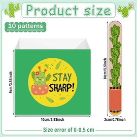 Outus 101 Pcs Cactus Name Flip Sticks Classroom Must Haves Tally Sticks Cactus Name Tags Teacher Student Grouping Flip Stick for Educational and Learning Classroom Supplies