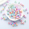 Xeahung 200PCS Acrylic Square Letter Beads Heart Pattern Multicolored 6x6mm