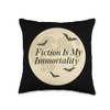 Vampire Fiction Bookish Romantic Fang Reader Literary Dark Throw Pillow