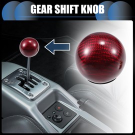 INFINAUTO Gear Shift Knob, Automatic Stick Gear Shifter Knob for Car with 2 Adapters M8 M10 Aluminum Alloy Red, 1 Set