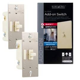 Enbrighten Almond Add-On Switch, QuickFit & SimpleWire, Z-Wave/Zigbee, Not A Stand Alone Switch, 2 Pack, 85096