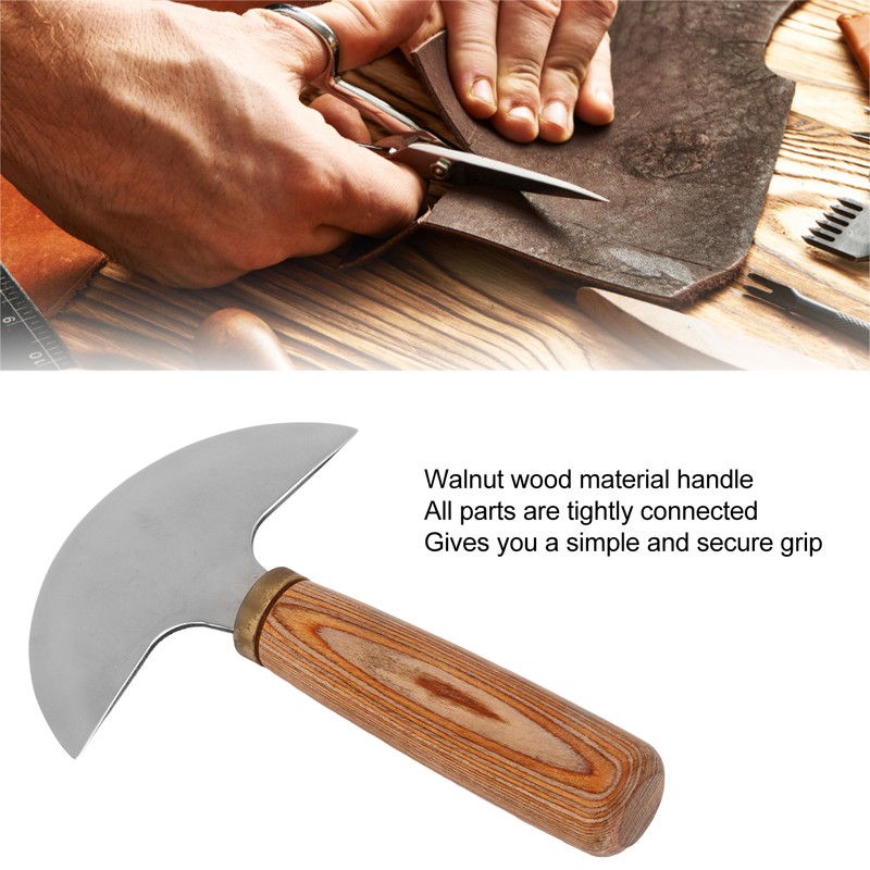 Round Leather Knife DIY High Carbon Steel Leather Cutting Tools