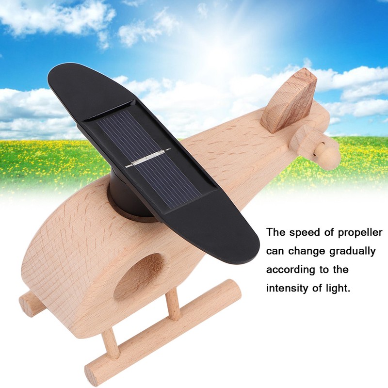Solar Powered Helicopter Kids Intellectual Science Kit Puzzle Toy Perfect