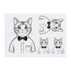 4 x 'Cat with Bow Tie' Temporary Tattoos - Water