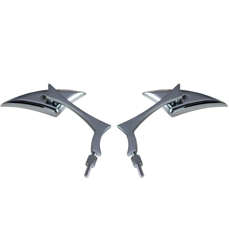 MotorToGo Custom Silver Spear Rear View Mirrors for Indian Chieftain
