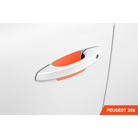 Luxshield Car Door Handle Protection Film for recessed grips for Peugeot 308 SW III P51 I 2021-2024 - Anti-Scratch Foil - Clear Paint Protection Film