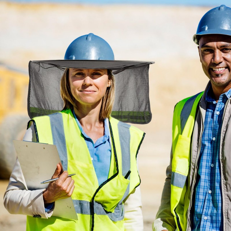 TOVINANNA Hard Hat Sun Shield, Full Standard Brim Mesh Sunshade