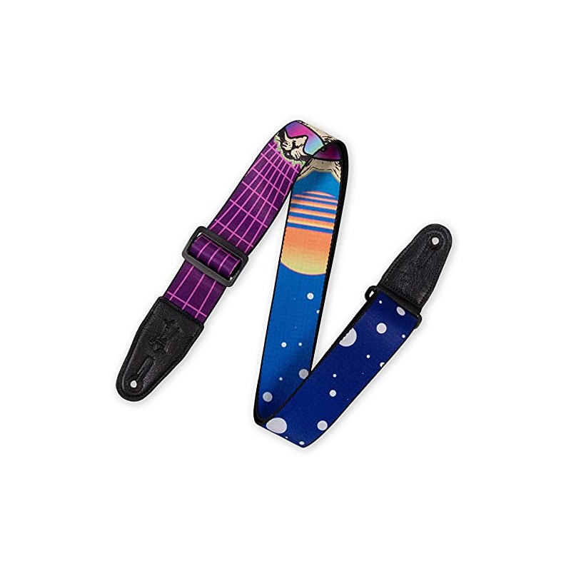 Levy's MPD2-119 2” Wide Polyester Guitar Strap with Cyber Cat