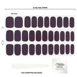 Dashing Diva Gloss Nail Strips - Fig Pop| UV Free, Chip Resistant, Long Lasting Gel Nail Stickers | Contains 32 Nail Wraps, 1 Prep Pad, 1 Nail File