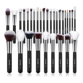 Brochas De Maquillaje Kit 30 Pcs Para Maquillaje Profesional Color Negro